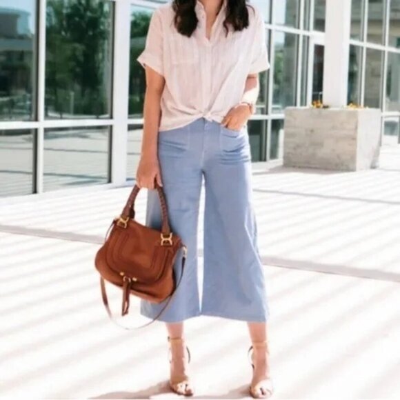 J. CREW POINT SURE Wide Leg Crop Pants size 26 - Picture 1 of 16